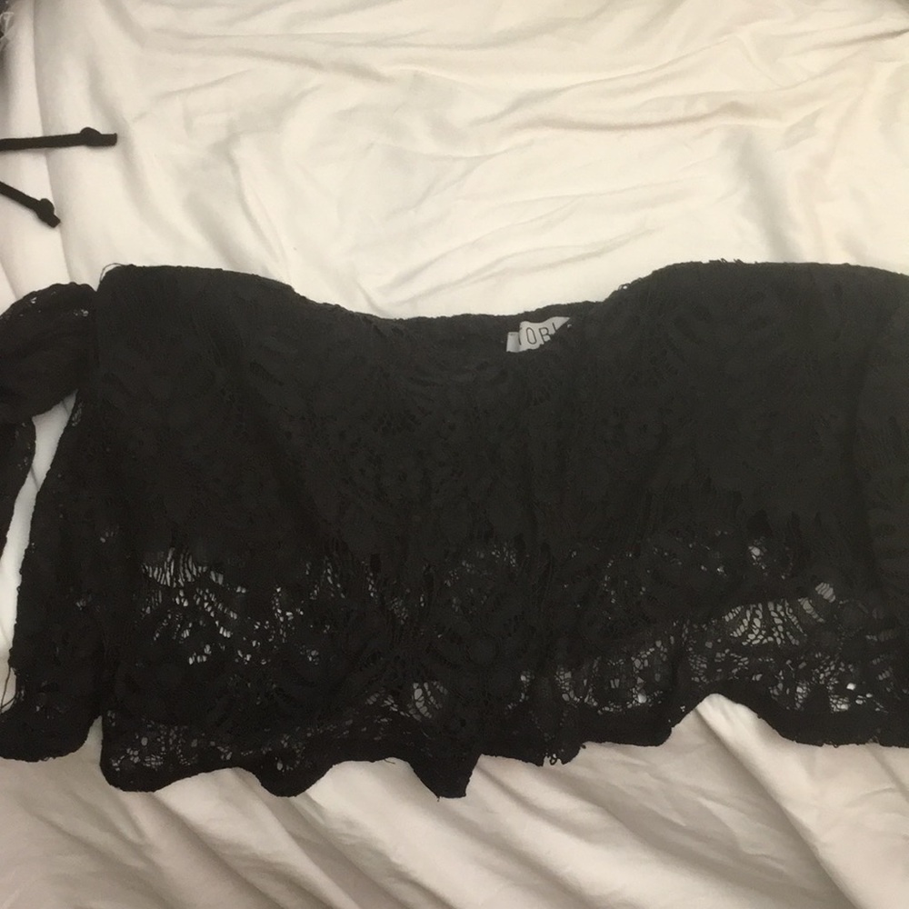 Black strapless top